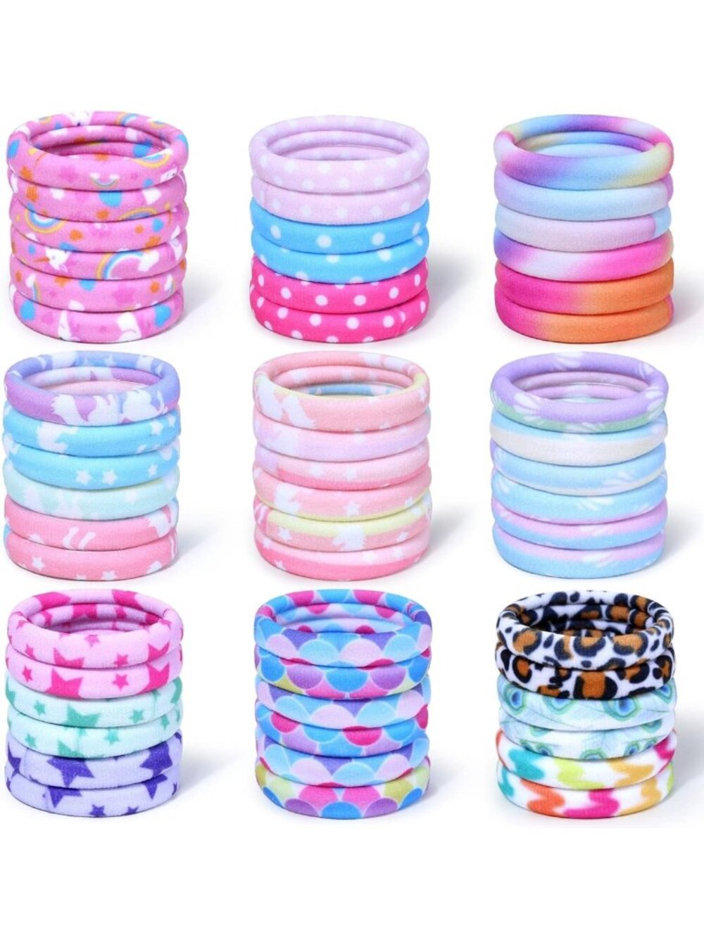 54Pcs Soft Hair Ties for Girls & Women - No Damage Elastic Bands for All Hair